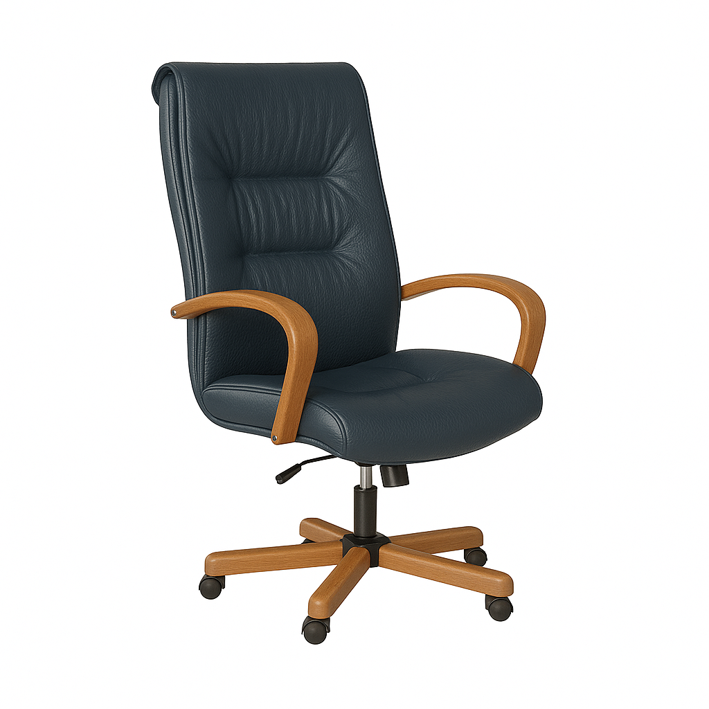 Scaun ergonomic piele NEAGRA | model BIG STAR P