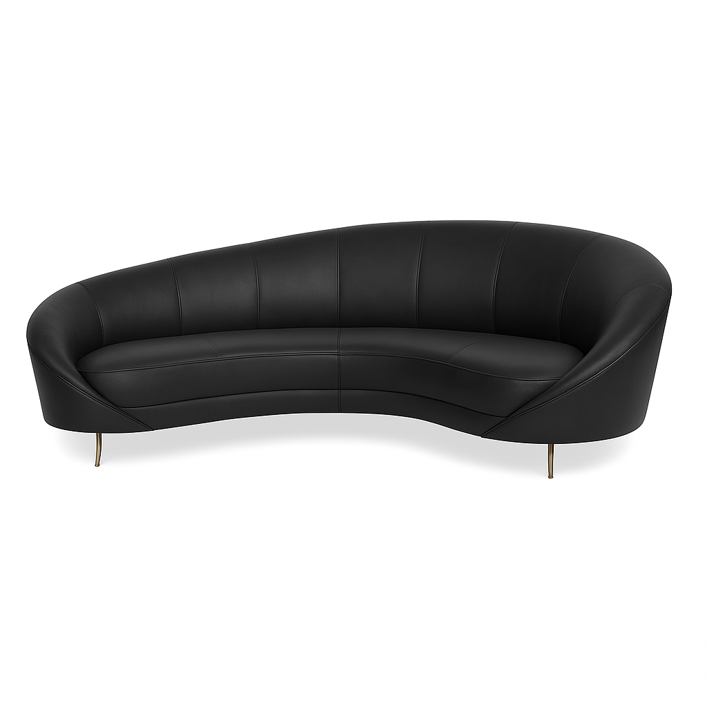 Canapea piele YAN culoarea NEGRU