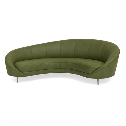 Canapea piele YAN culoarea VERDE DESCHIS