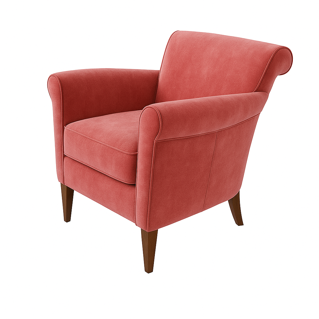 Fotoliu catifea ROSU | model TALI