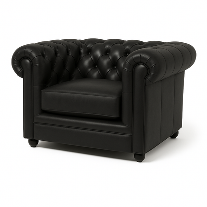 Fotoliu piele NEAGRA | model CA