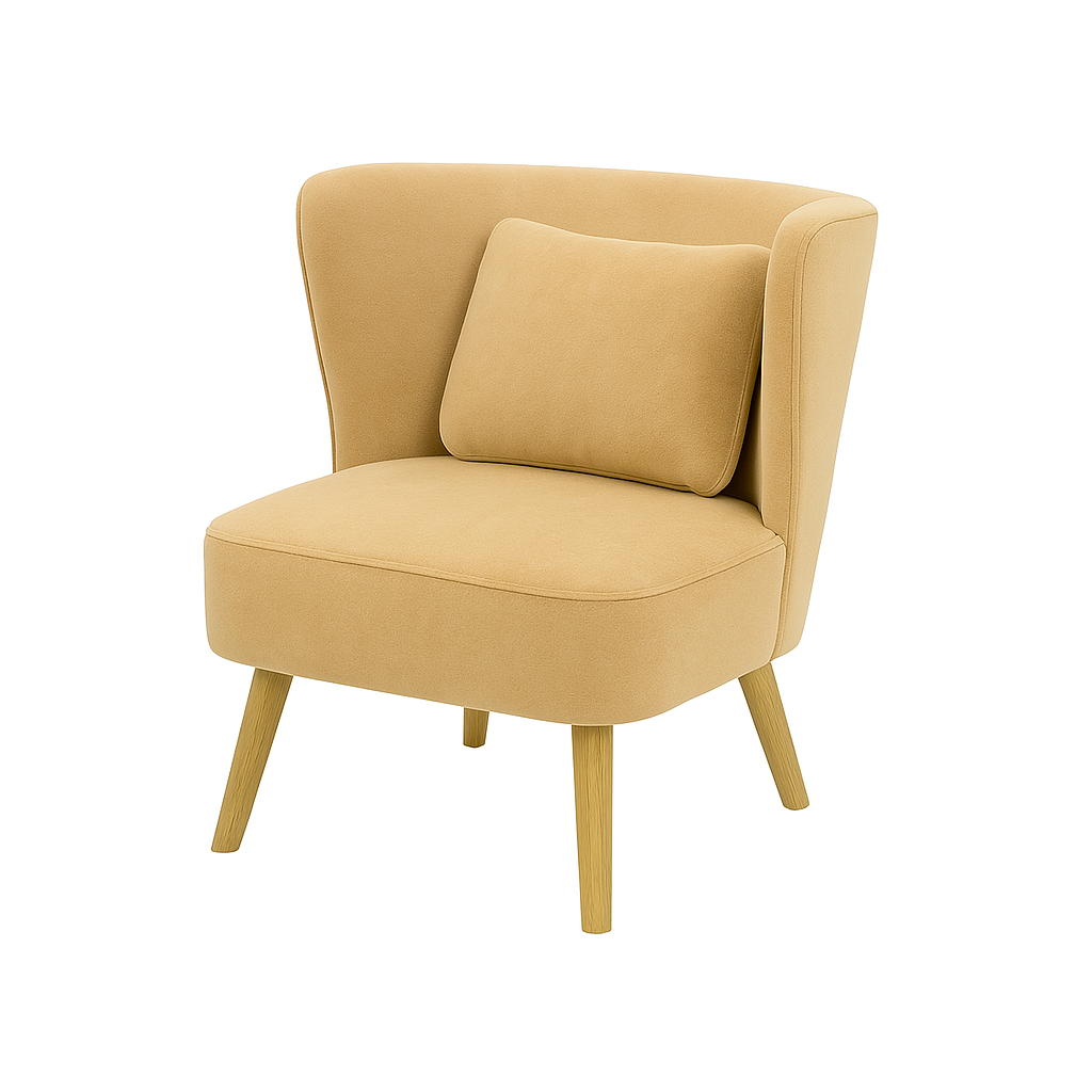 Fotoliu catifea INA culoare BEJ