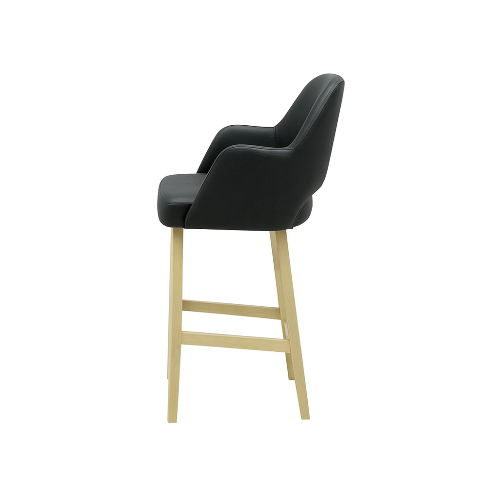 Scaun bar piele naturala BEJ | model APRIL