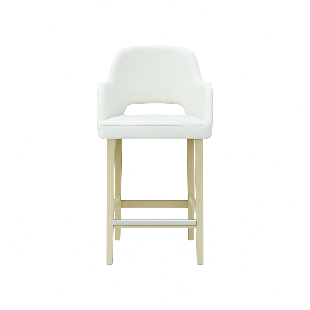 Scaun bar piele naturala BEJ | model APRIL