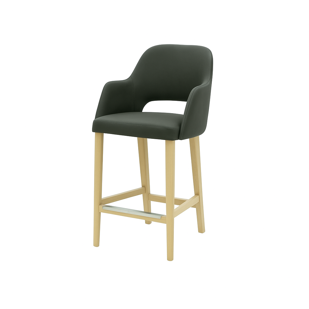 Scaun bar piele naturala BEJ | model APRIL