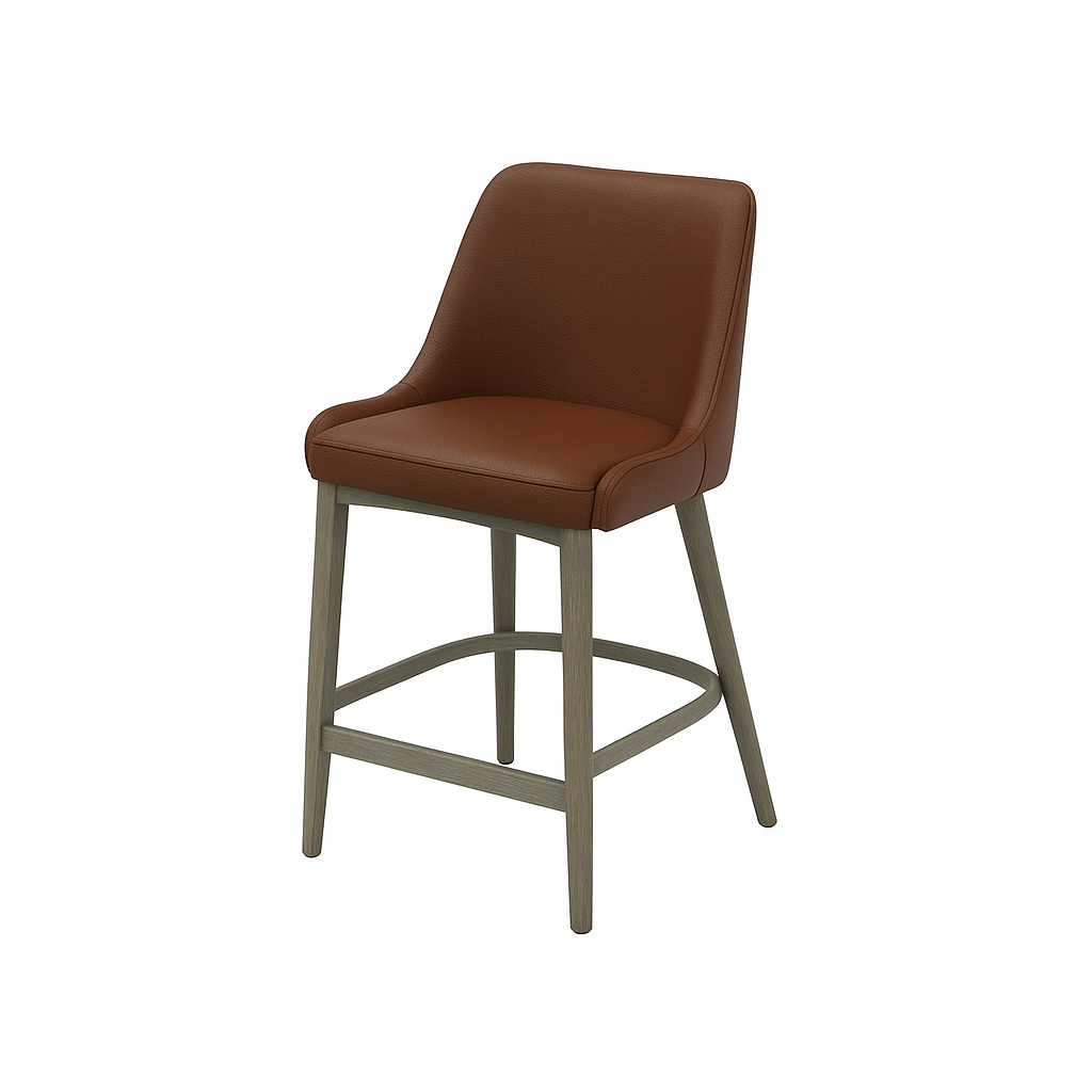 Scaun bar piele naturala BEJ | model GINA