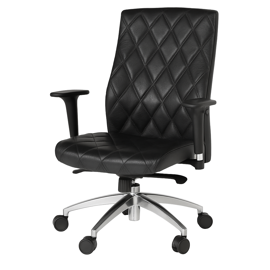 Scaun birou piele NEAGRA | model MAGIC O
