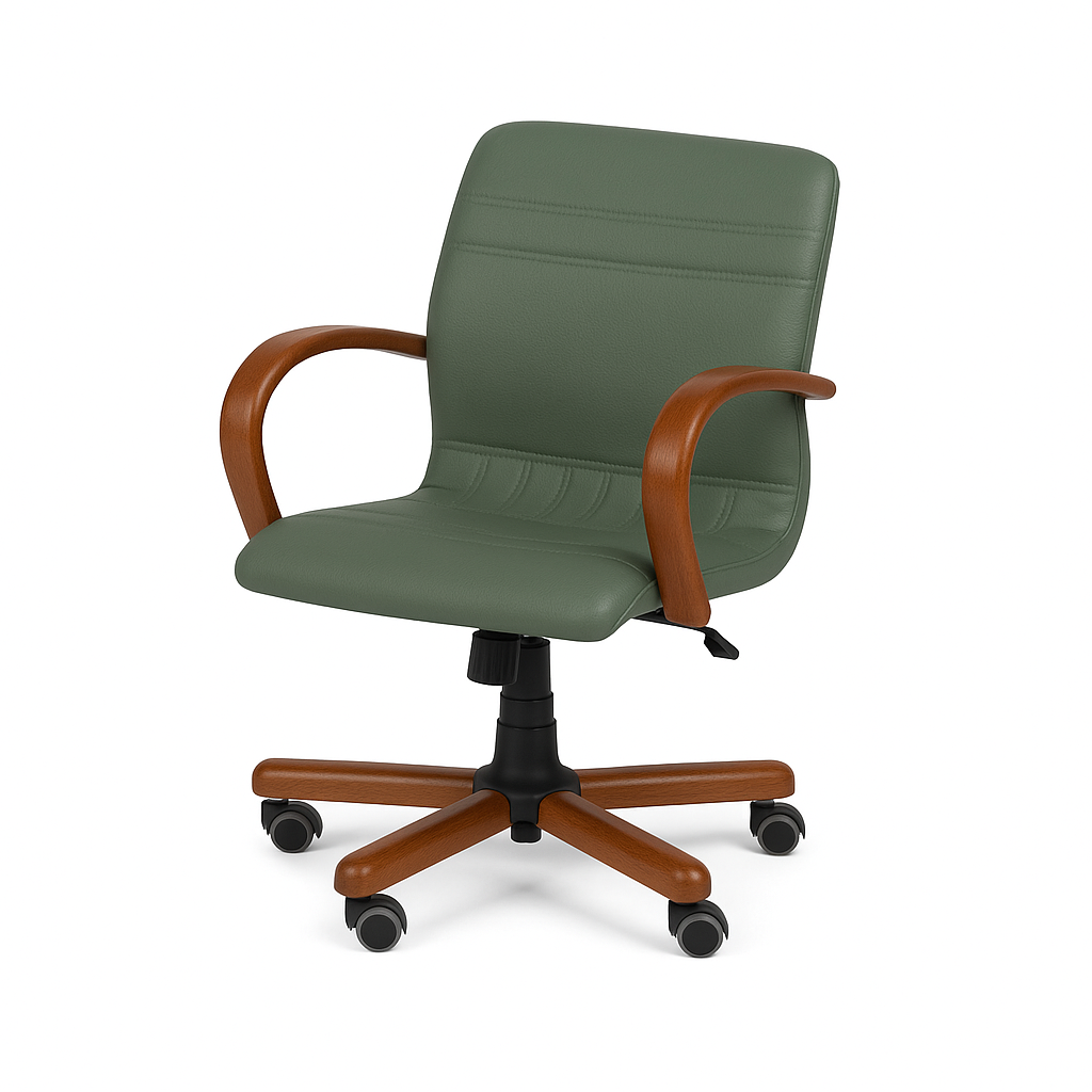 Scaun birou piele VERDE | model GOLD O